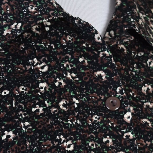 Vintage La Cera Corduroy Floral Dress NEW - M - Picture 4 of 12